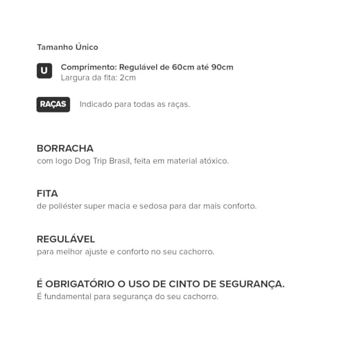 Cinto de Segurança Duplo para Cachorros Classic Black Rosa Dog Trip Brasil