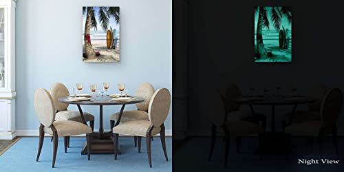 Startonight Canvas Wall Art - Surf Bali, Indonesia, Beach Sand Picture Surfing Boards Photo For Living Room Large Framed 32 X 48 Inches #TOP6