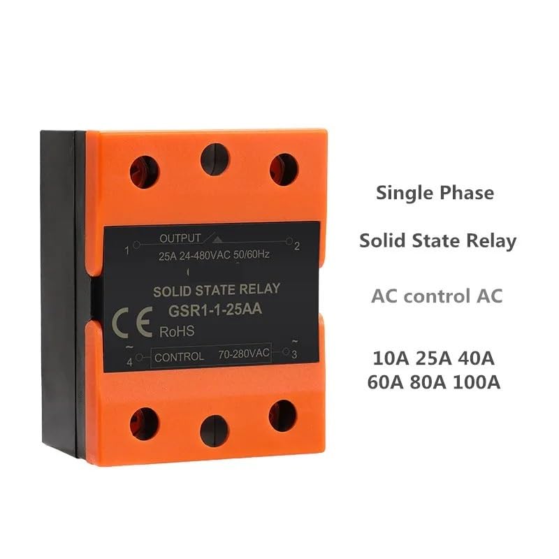 Solid State Relay DC to AC DC to DC AC to AC 10A 25A 40A 60A 80A 100A 120A Without Cover GSR1-1 1Pcs(DC to DC,120A)