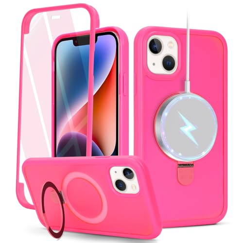 Cavor for iPhone 13 & iPhone 14 Case, Compatible with Magsafe, Rose Red
