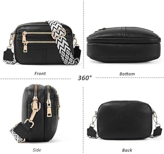 TAN.TOMI Crossbody Bags for Women 6-Pockets Purses for Women Vegan Leather Shoulder Bag Handbags for Women Travel Shopping