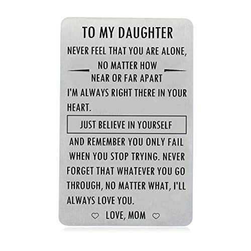 Gifts for Daughter from Mom, To My Daughter Engraved Wallet Card Inserts