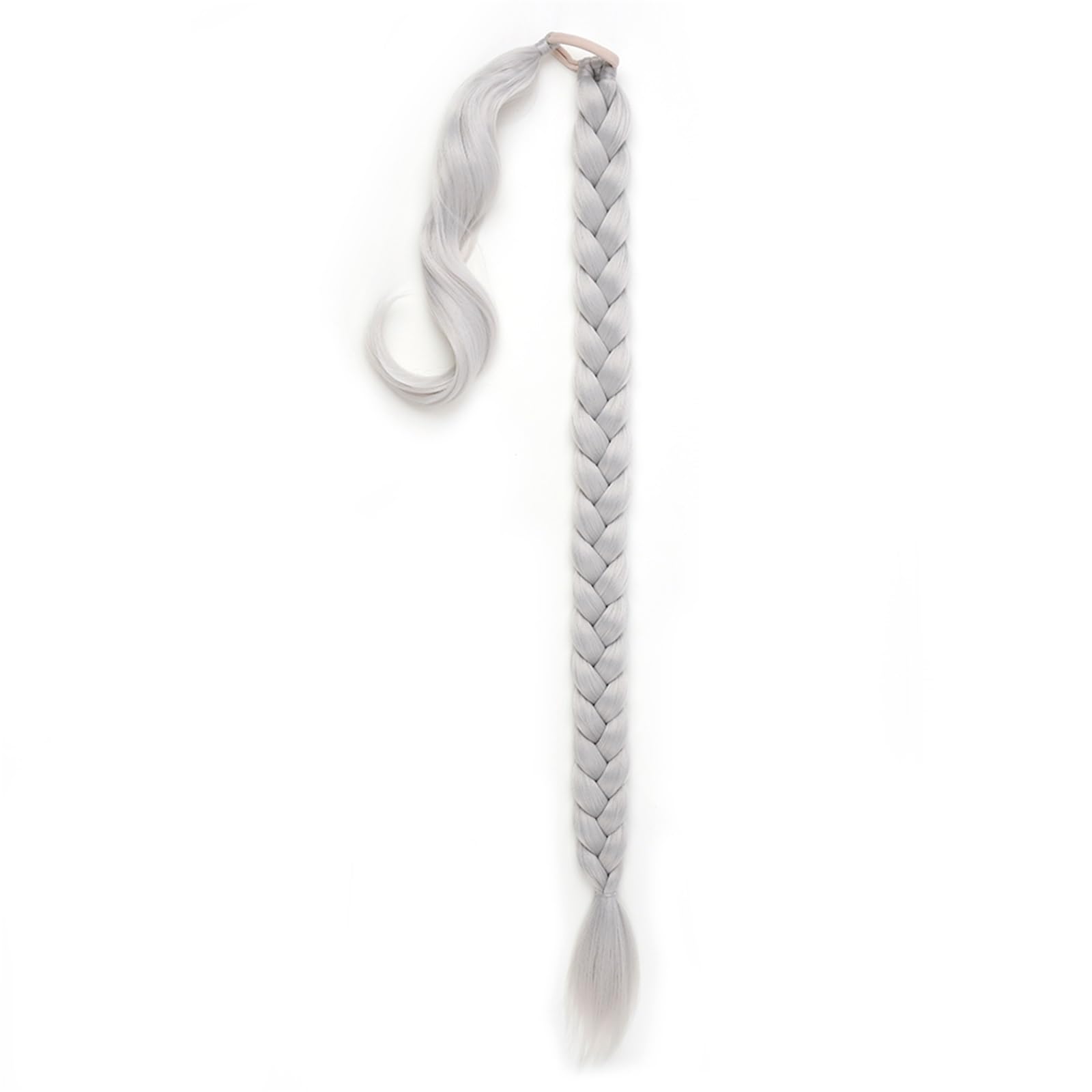 Naturale Extension for coda di cavallo, chignon avvolgente sintetico con elastico, treccia ombré Aspetto perfetto(L-Sliver)