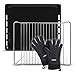 Produktbild Backblech Grillrost Set Ersatz für Whirlpool Bauknecht 481241838128 2xOfenhandschuhe Hitzebeständig Kochhandschuhe Backofenblech 445x375x17mm Gitter 448x340mm Blech Kuchenblech für Backofen Ofen