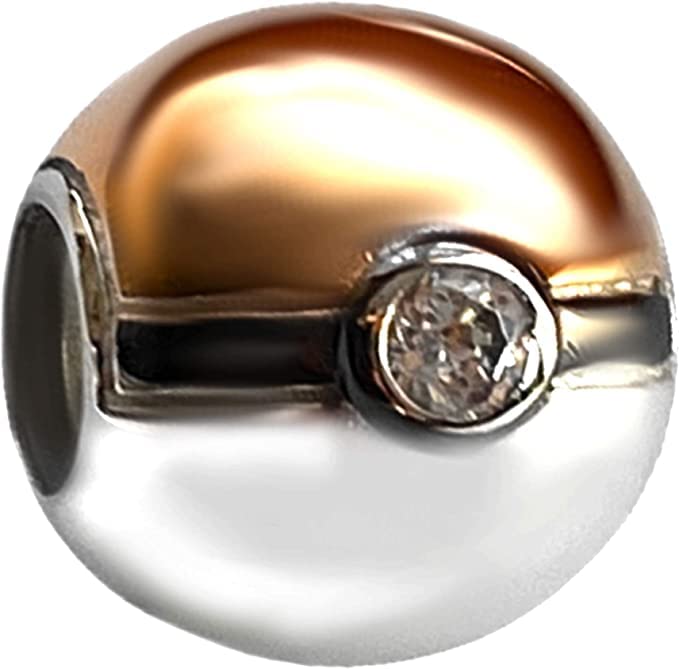 Bolenvi Rose Gold Silver Cartoon Ball Bead Charm Compatible with Pandora & Similar Bracelets, Necklaces & DIY Jewelry - Authentic 925 Sterling Silver Charm with Gold Enamel & Crystal2