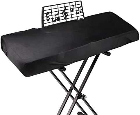 Explore Land Stretchy 61 Keys Piano Keyboard Dust Cover with Music Stand Opening for Digital Electronic Piano(61,Black)