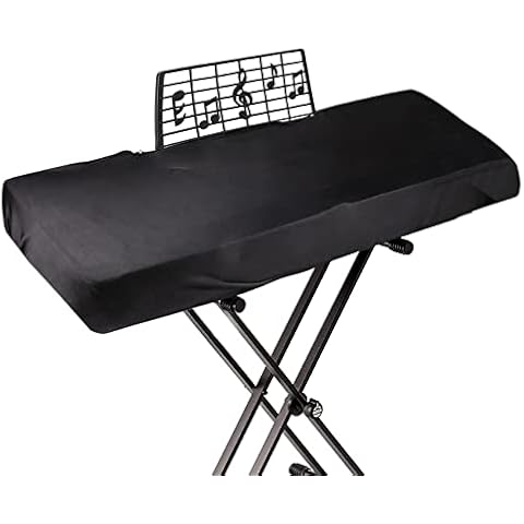 Explore Land Stretchy 61/88 Keys Piano Keyboard Dust Cover with Music Stand Opening for Digital Electronic Piano (Black) Cover