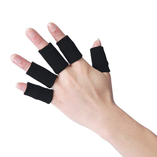 Mangas de dedo, Romacci 10 peças mangas de dedo esportivas mangas elásticas de dedo suporte protetor