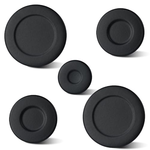 5-Pack W10832694 & W10597133 Gas Stove Burner Cap Replacement Set - Compatible with Whirlpool Gas Stoves Replaces AP5988633 PS11727796 4363154 Universal Fit for Gas Range Repair