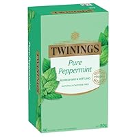 Twinings Pure Peppermint Tea Bags, 40 Tea Bags, Invigorating and Refreshing Herbal Tea, Made with Peppermint Leaves