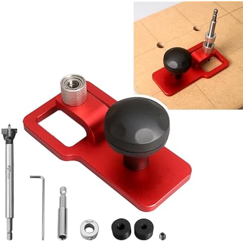 20mm Vertical Drilling Locator, Drill Guide Set for 5/32"-3/8" Drill Bushings, Aluminum Alloy Precision Bench Dog Hole Punch Woodworking Tool Bench Table Workbench Cover