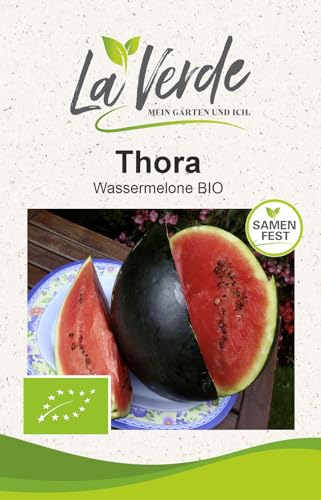 La Verde MEIN GARTEN UND ICH. Thora BIO Wassermelonen Samen für ca. 10–12 Pflanzen, Sugar Baby Typ, frühreif und samenfest, Saatgut ohne Gentechnik