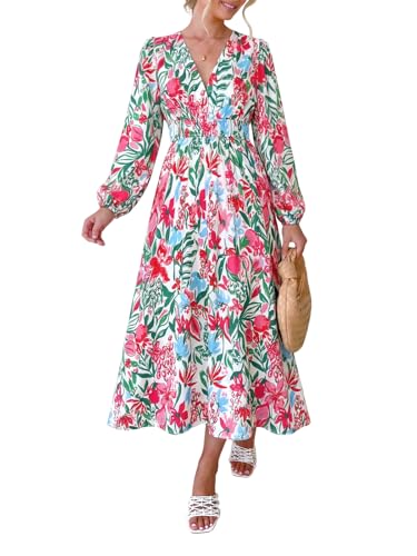 Image of Maxigerui Women's Long Sleeve Floral Maxi Dress 2026 Spring Summer Wedding Guest Dress