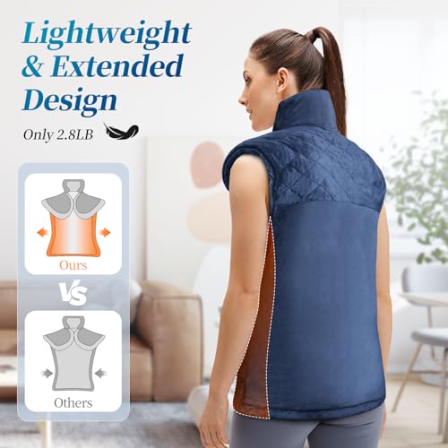 Heating Pad for Neck and Shoulders and Back, Pain Relief Electric Heating Pad for Back Large 24”X37” with 9 Heat Settings 4 Timers, Birthday Gifts for Women Men Mom Dad - Image 5