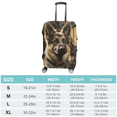 German Shepherd Printed Luggage Cover Protector, Fits 18-32 Inch Luggage2