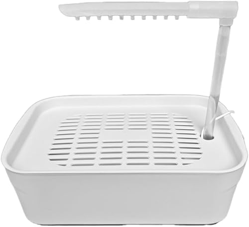 Parrot Automatic Bathing Box with USB- Adjustable Faucet for African Grey, Amazon Conure, & Parakeet - Perfect Summer Bathing Solution (White)