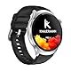 Knauermann PRO 4 EKG-Gesundheitsuhr mit Telefonfunktion – Smartwatch in Silber – Puls, Blutdruck, Blutsauerstoff, HRV, Schlafanalyse – Für Damen und Herren – Silikonarmband Silber