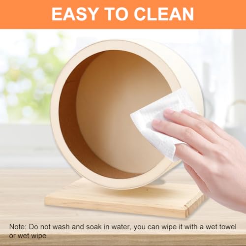 Laufrad aus Holz Ø:15cm Hamsterrad Holz Ausgestattet mit Silentpads Hamster Zubehör für Kleine Tiere Geeignet für Totoro Mouse Eichhörnchen Chinchillas Kleintier Haustier