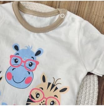 Tomuycuk 2'li Kız/erkek Bebek Alt Üst Takım - Mavi & Hayvan Desenli & Yumuşak Bebek Takımı - Friends Show - Görsel 7