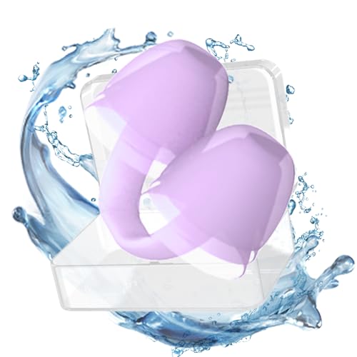 Nose Plugs for Swimming Silicone Swim Nose Clip Adult Hree-Layer Mushroom Head Waterproof Surfing Nose Plug (with Storage Box) Nose Clip for Swimming Suitable for Diving,Surfing(Purple,M)