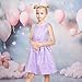 Sunny Fashion Girls Dress Violet Front Bow Jacquard Flared Sleeveless Princess Birthday Wedding Size 7