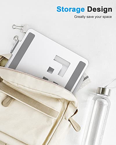 Omoton Adjustable Laptop Stand For Desk, Ergonomic Computer Stand, Portable Laptop Riser For Standing Height Up To 20" Compatible With Macbook Air/Pro, Dell And All Laptops 10-17 Inch, Silver #TOP6