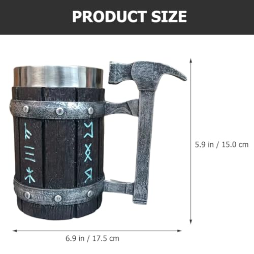 Jarra de cerveza vintage para camping y hogar con interior de acero inoxidable 3