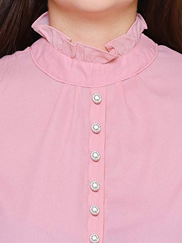 Image of MIZAGO Women's Half Sleeve Embroidered White Shirt
