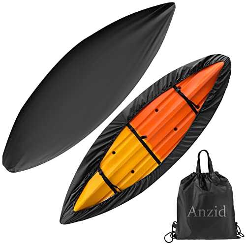 Anzid Kayak Cover 420D Thickened Waterproof For Outdoor Storage, Canoe Cover Dust Cover For Indoor/Outdoor Storage (Black,10.1Ft~11.4Ft/3.1~3.5M) #TOP2