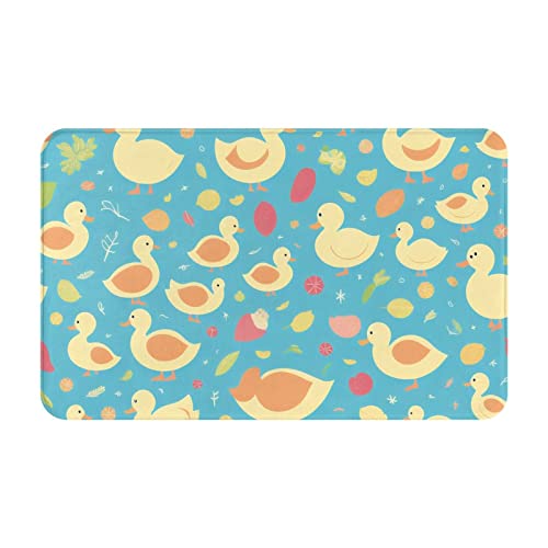 Duck Printed Patterns Print Living Room Bathroom Kitchen Anti Slip and Absorbent Carpet, Indoor Entrance Door Muddy Floor Mat, Ultra Soft Washable Carpet 21x31.5 Inches