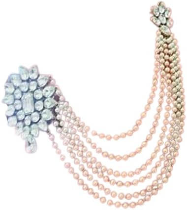 JN HANDICRAFT White Copper Multilayer Waist Belt/Belly Chain and Saree Pin for Women