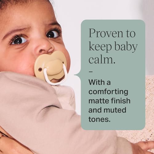 Image of Tommee Tippee Ultimate Fit Newborn Pacifiers, 0-6 Months, Extra Air Holes, Symmetrical Nipple and Shield, 100% BPA Free Silicone, Dishwasher & Sterilizer Safe, Pink and Beige, Pack of 6