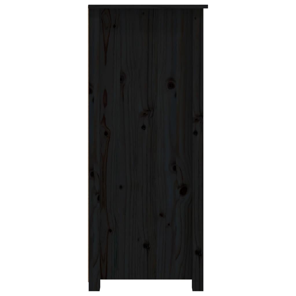 vidaXL Aparador Mueble Armario Consola Salón Sala Estar Almacenamiento Decoración Adorno Entrada Estante Cajón Madera Maciza de Pino Negro