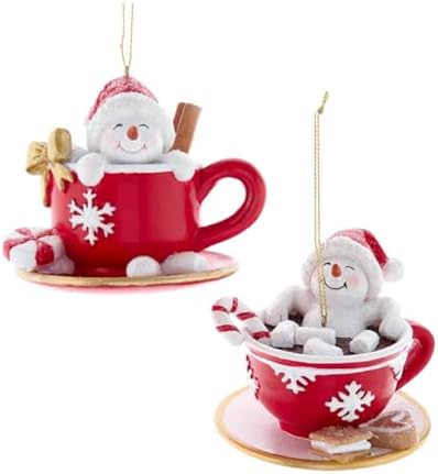 The Bridge Collection Snowmen in Mugs of Hot Chocolate Ornaments image 2