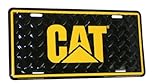 Caterpillar CAT Diamond Plated Black & Yellow License Plate