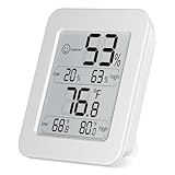 TimDonki Digital Hygrometer with Max and Min Records 10s Fast Refresh Accurate Hygrometer Room Thermometer Indoor for Home, Bedroom, Baby Room, Office, Greenhouse, Cellar (White)