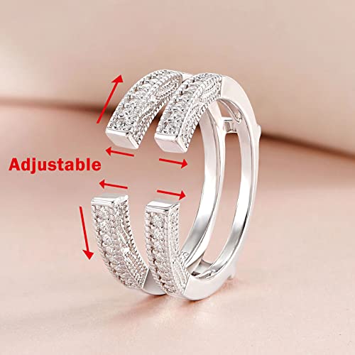 SHELOVES Vintage Guard Wrap Wedding Band For Women 925 Sterling Silver Ring Enhancer for Engagement Rings 5-122