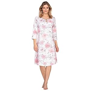 e.FEMME® Chemise de nuit Olivia 1046 pour femme, 100 % coton