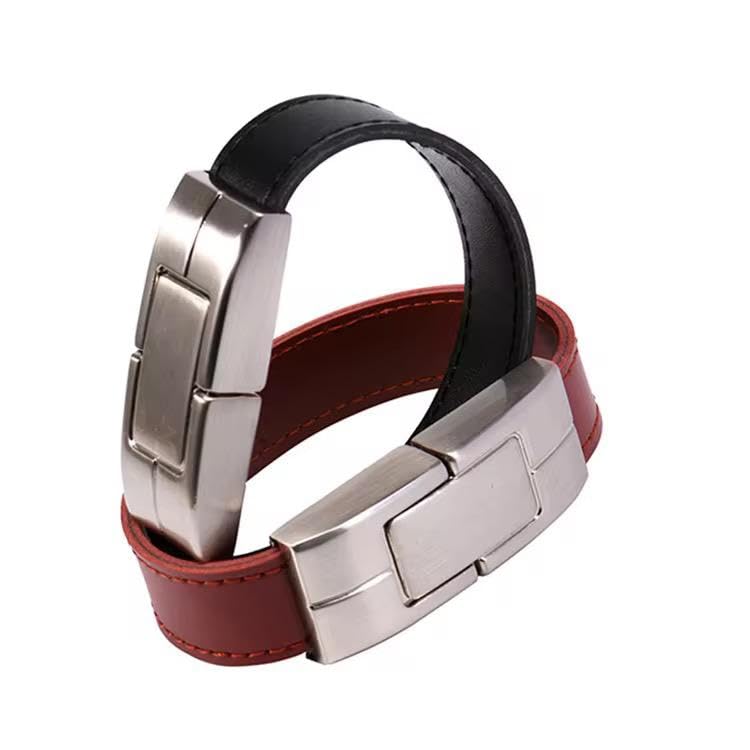 PU Leather Wristband USB Flash Drive, 2.0 Interface, 10Mbps Transfer Speed, Designer Pen Drive with Premium Grade A Chips (Brown, 64, GB)