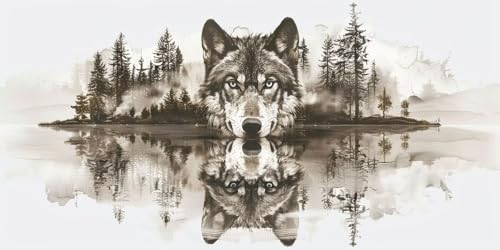 Diamant Painting Loups géant 100x200 cm - Kit broderie 5D