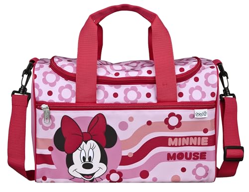 Scooli - Borsa sportiva Minnie Mouse per bambini - 23 x 35 x 16 cm - ampia tasca principale - tracolla regolabile - accessori per la scuola - borsa a tracolla