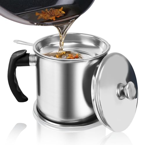 Jtshy Bacon Grease Container With Strainer,1.3L(46...