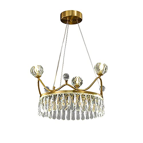 Lustre en cristal vintage doré 3 lumières pour illuminer votre table à manger et salon