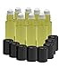 8 Pack - Essential Oil Roller Bottles [PLASTIC ROLLER] 10ml Refillable Glass Color Roll On for Fragrance Essential Oil - Metal Chrome Roller Ball - 10 ml 1/3 oz Yellow