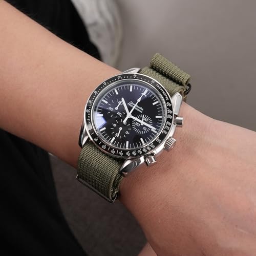 Image of TACTICAL FROG Nylon Watch Band 18mm 19 mm 20mm 22 mm 24 mm, Waterproof Military Watch Straps Replacement for Men Women, With Stainless Steel Buckle
