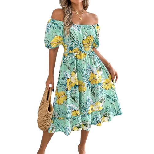 Robe longue fleurie femme coupe fluide et taille ceinturée