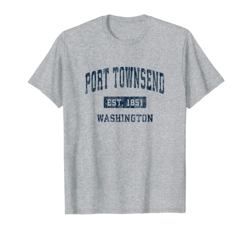 Port Townsend Washington WA Vintage Diseño Deportivo Azul Marino Camiseta