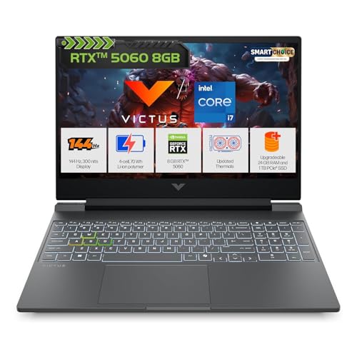 Image of HP Victus, 13th Gen Intel Core i7-13620H, 8GB RTX 5060, 24GB DDR5(Upgradeable) 1TB SSD, 144Hz, 300nits, IPS, FHD, 15.6 inch Care Pack 2 Years Additional Warranty with Onsite Support