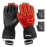 KUTOOK Beheizte Handschuhe Herren Damen Winter Handschuhe Warm Wasserdicht Winddicht Skihandschuhe Beheizbare Handschuhe für Fahrrad Ski Motorrad Schwarz,L (SH10)
