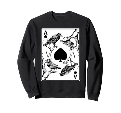 Image of Crow Raven Ace Card Occult Death Aesthetic Tarot Sweatshirt